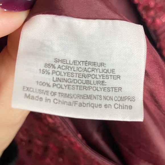 Tory Burch Burgundy Fit and Flare Tweed Dress - Picture 6 of 12